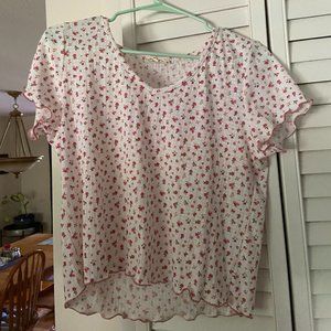 Floral cropped short sleeve